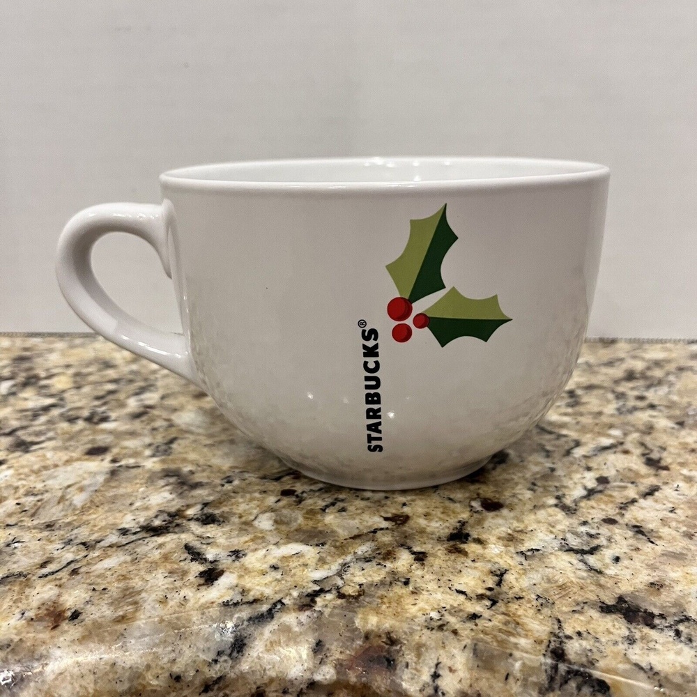 2011 Starbucks Holiday Holly & Berries 21.9 oz Coffee Mug